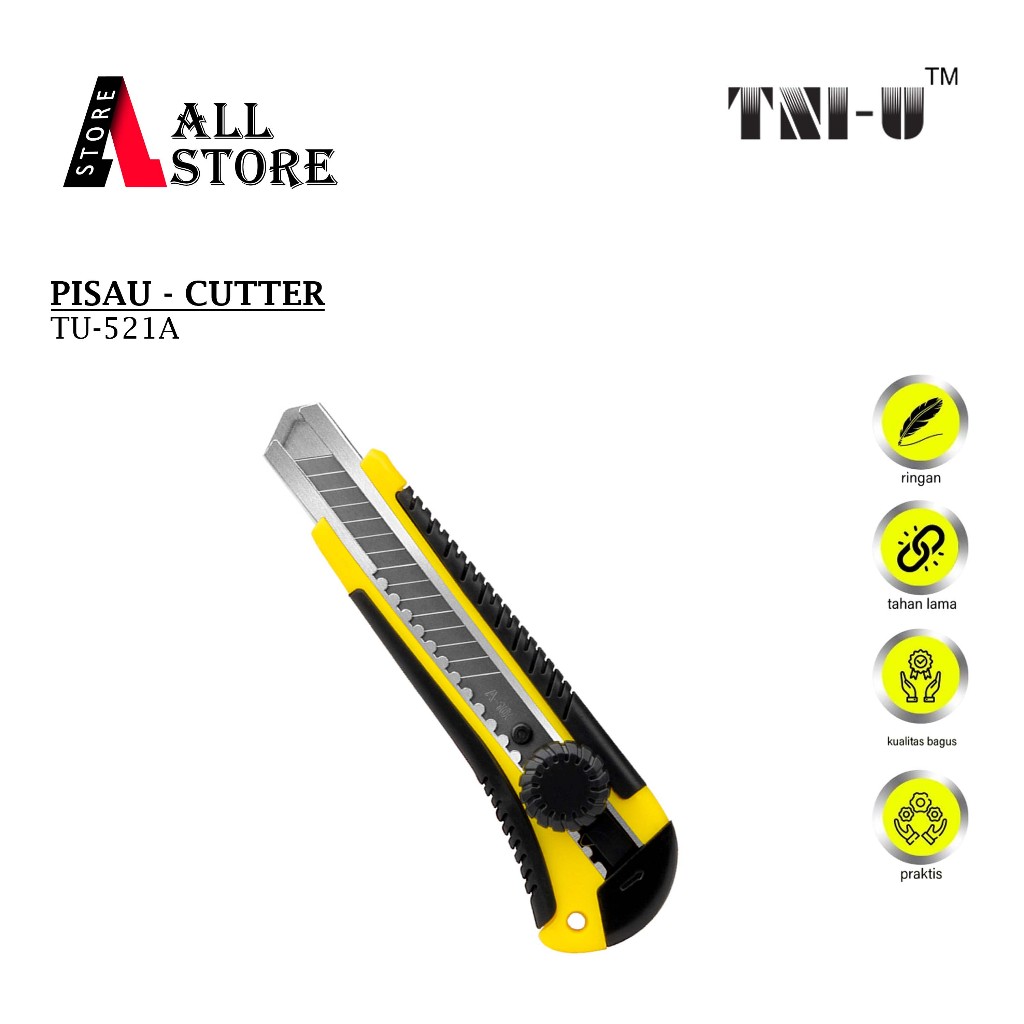 

PISAU CUTTER MULTI TNI-U TU- 521A UTILITY KNIFE - Cutter Tajam & Presisi - Pisau Cutter Multifungsi Original