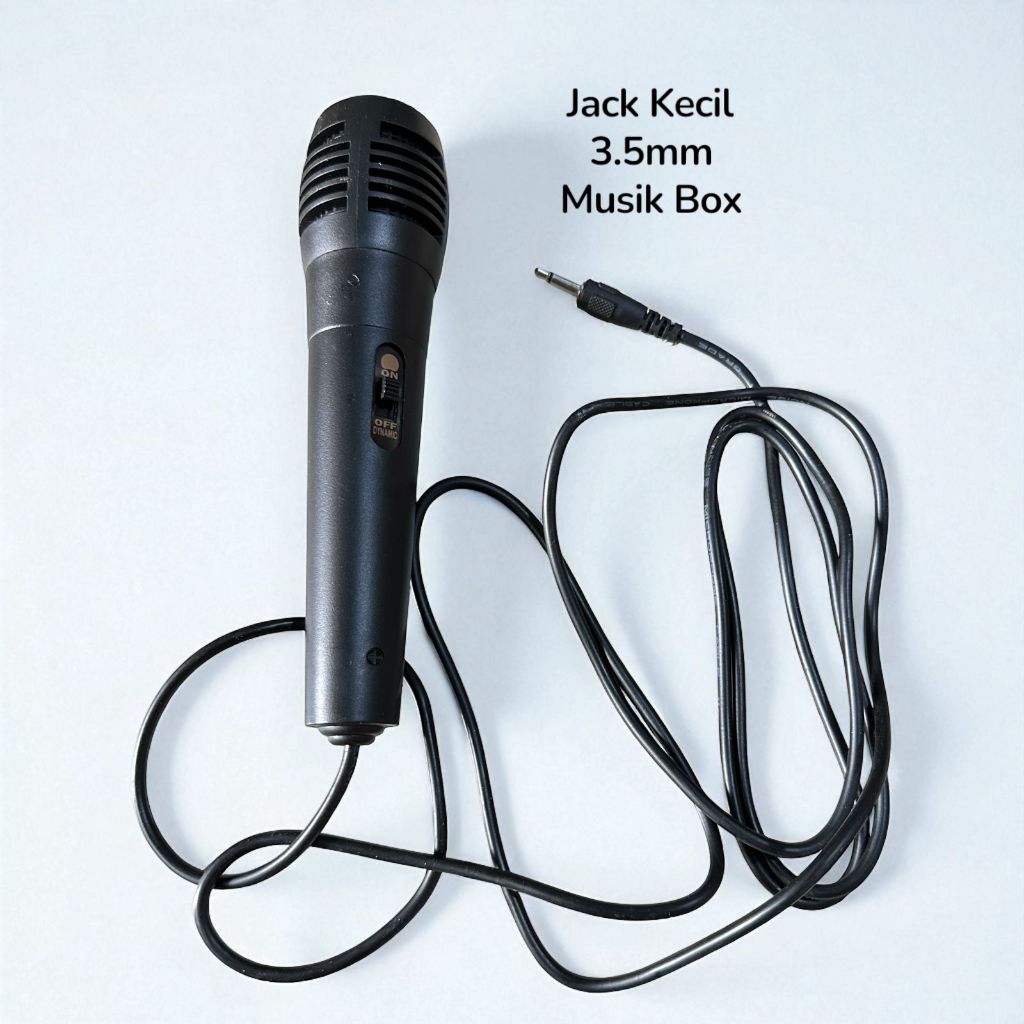 Mic Universal MP3 Player Music Box Handphone Colok Handphone Jack 3,5mm Microphone Musik Bok Jack Ke