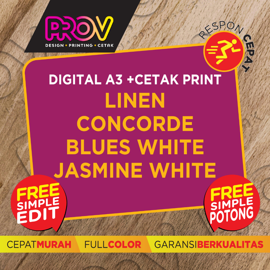 

PROV PRINT A3+ MURAH RP 5400 /Linen-Concorde-BW-Yasmin/ 1 SISI - 2 SISI