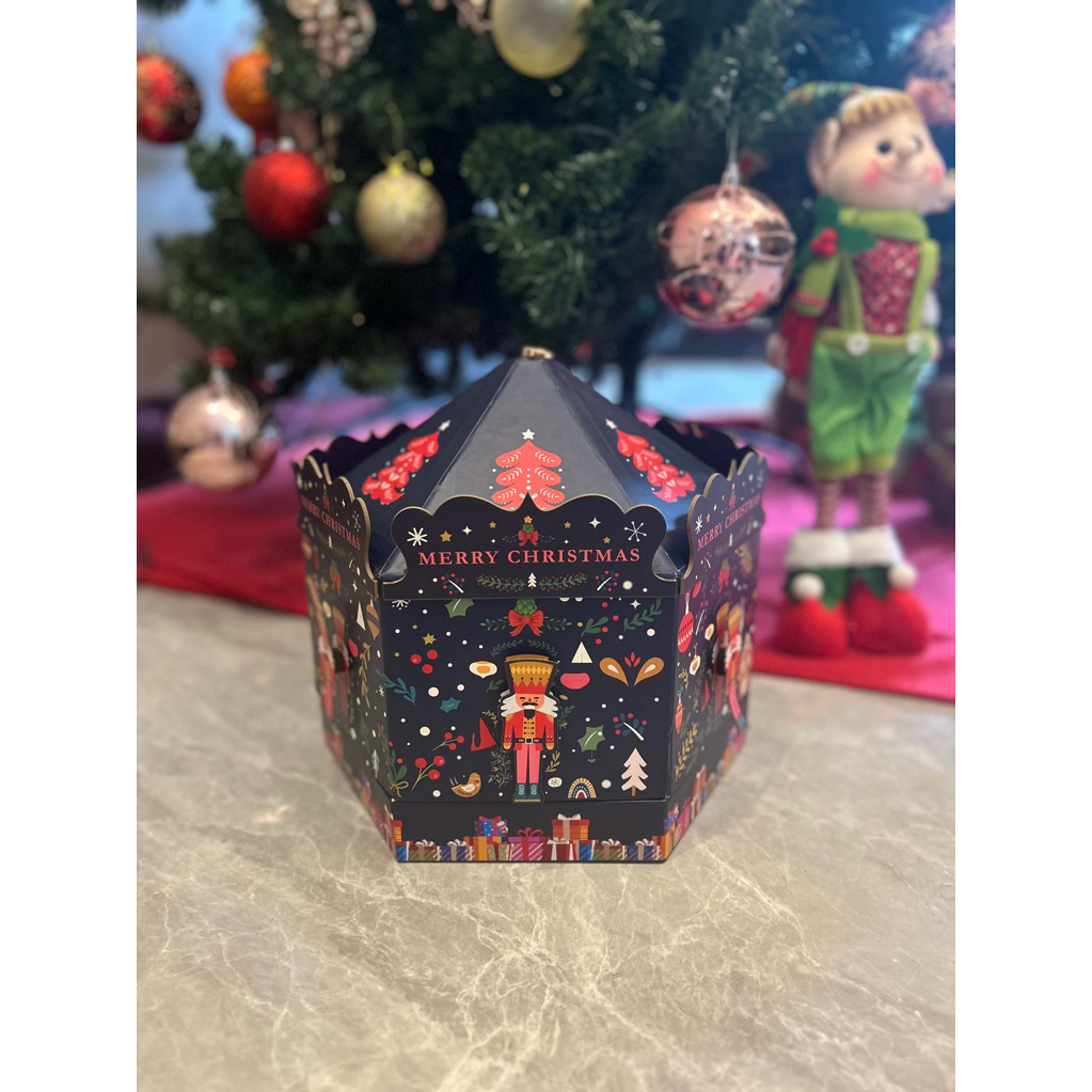 

Christmas Blue Carousel Festive Box | Premium Hampers Box | Custom Hardbox