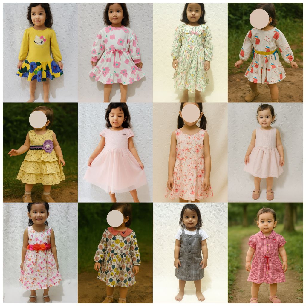 (New Upload) SALE BRANDED Baju Anak Dress Perempuan Bulanan - 5 tahun Murah Bukan Bebedepino