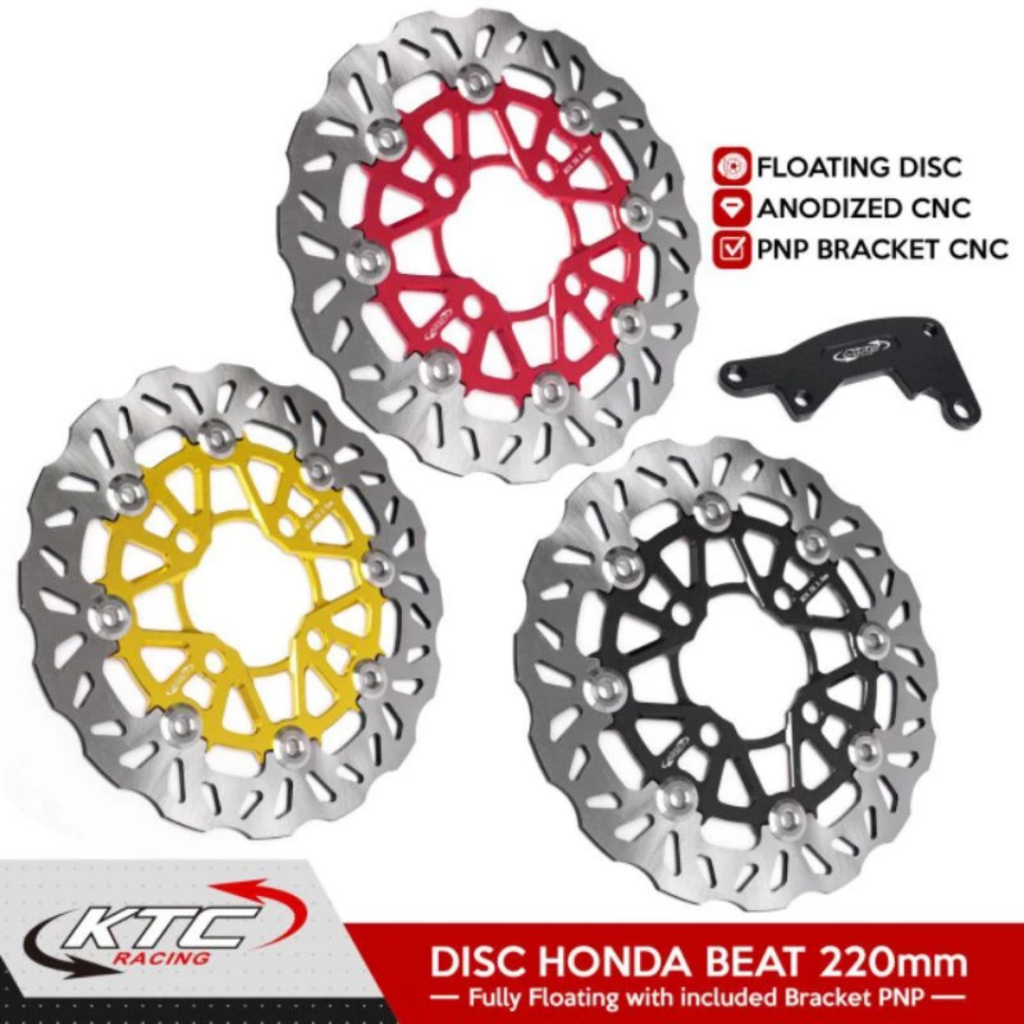 PIRINGAN KTC 220MM BEAT PIRINGAN BEAT 220M KTC CNC DISC BRAKE KTC 220MM BEAT 4 HOLE ORIGINAL KTC