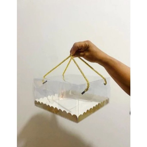 Mika Tali Uk 20x20x10 / Box Handle Tali Uk 20x20x10 Alas Renda Kue, Hampers, Hantaran