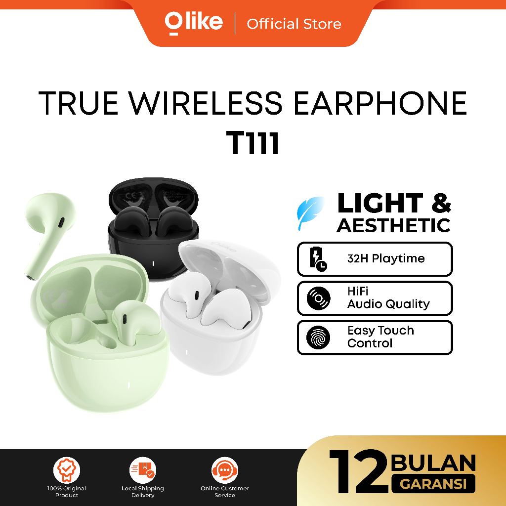OLIKE TWS T111 Earphone Headset Bluetooth 5.3 Long Standby Time - Hifi Sound Quality