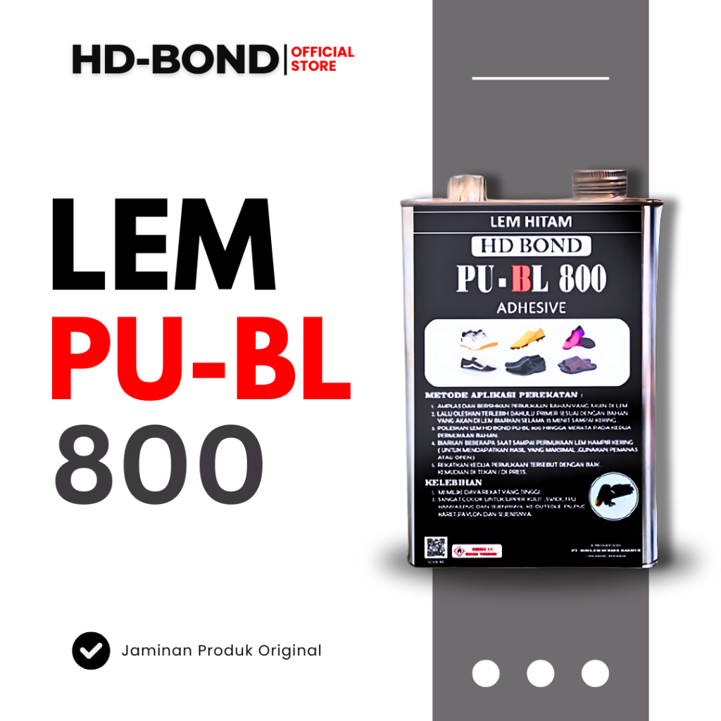 HD-BOND Lem PU BL /  Lem PU Hitam / Lem Press / Lem Sepatu Kemasan Galon & Kilo