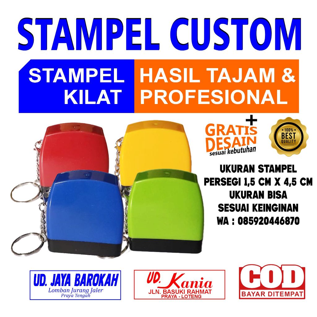 

Stampel Custom, Stampel Nama, Stampel Flash Otomatis, Stampel perusahaan, Stampel warna