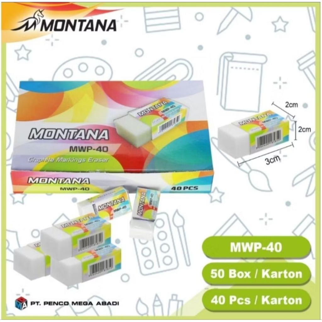 

Penghapus Montana Putih / Eceran / Hapusan Murah