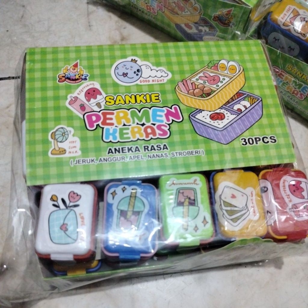 

PERMEN SANKIE BENTUK KOTAK NASI ISI 30PCS