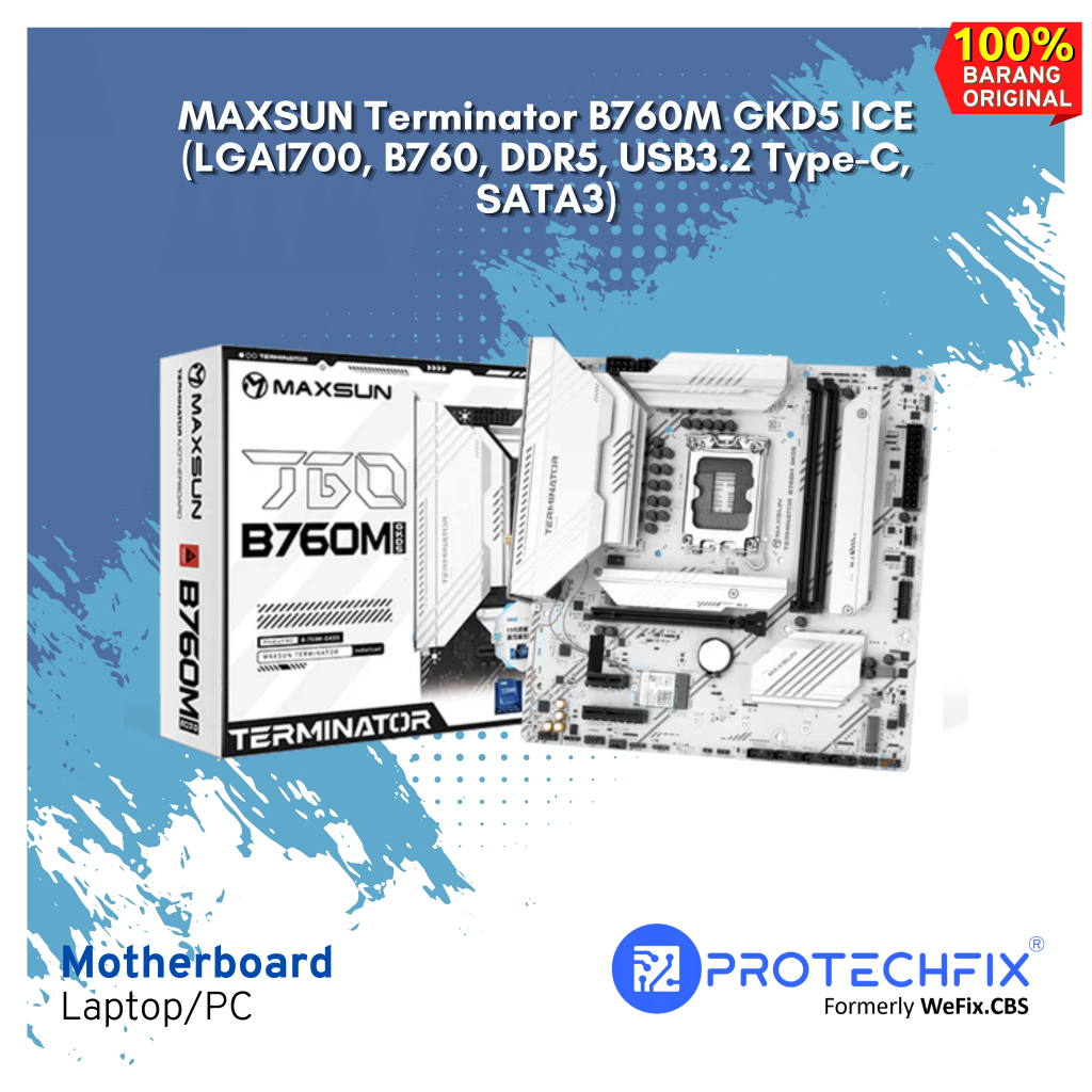 MAXSUN Terminator B760M GKD5 ICE (LGA1700, B760, DDR5, USB3.2 Type-C, SATA3)