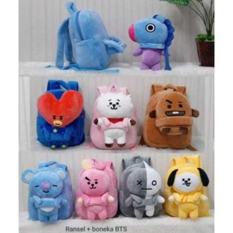 Tas Ransel Boneka Bts Mang Koya Rj Tata Chooky Shooky Van Chimmy Tas Anak Sekolah Paud TK kado anak 