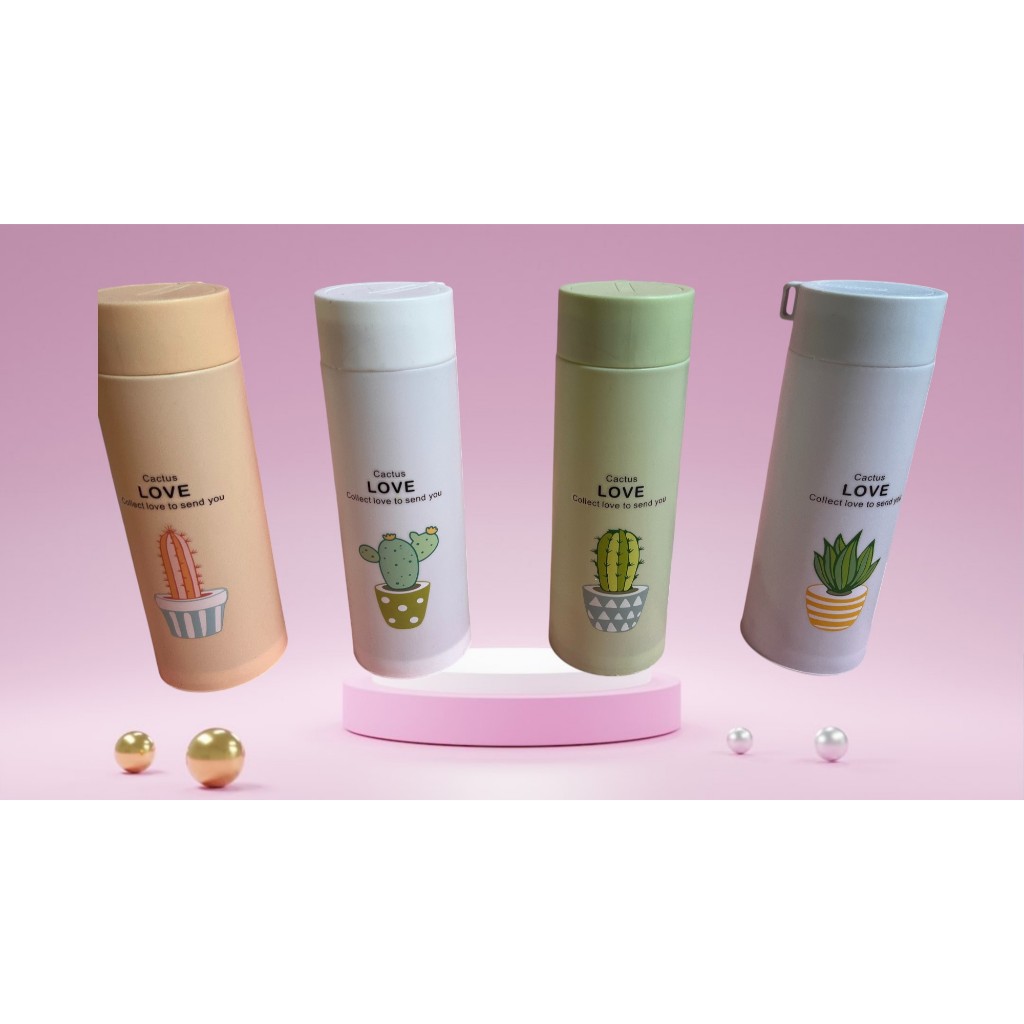 CIBAD Souvenir Botol Kaktus Souvenir Tumblr Motif Tumblr Botol Minum Kaca Kaktus 400 ML