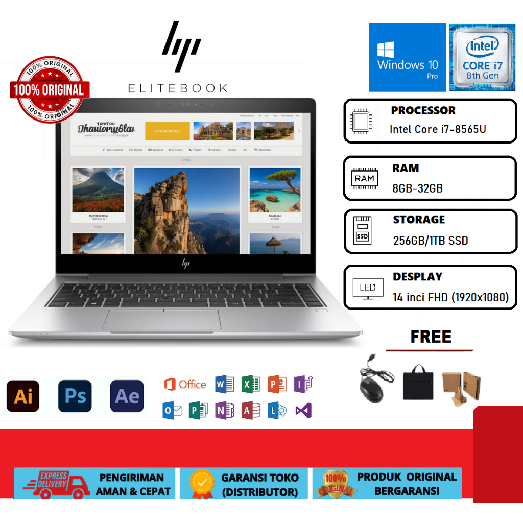 Laptop HP Elitebook 840 G5 i7 GEN 8 RAM 32GB/512SSD TOUCHSCREEN FULLSET