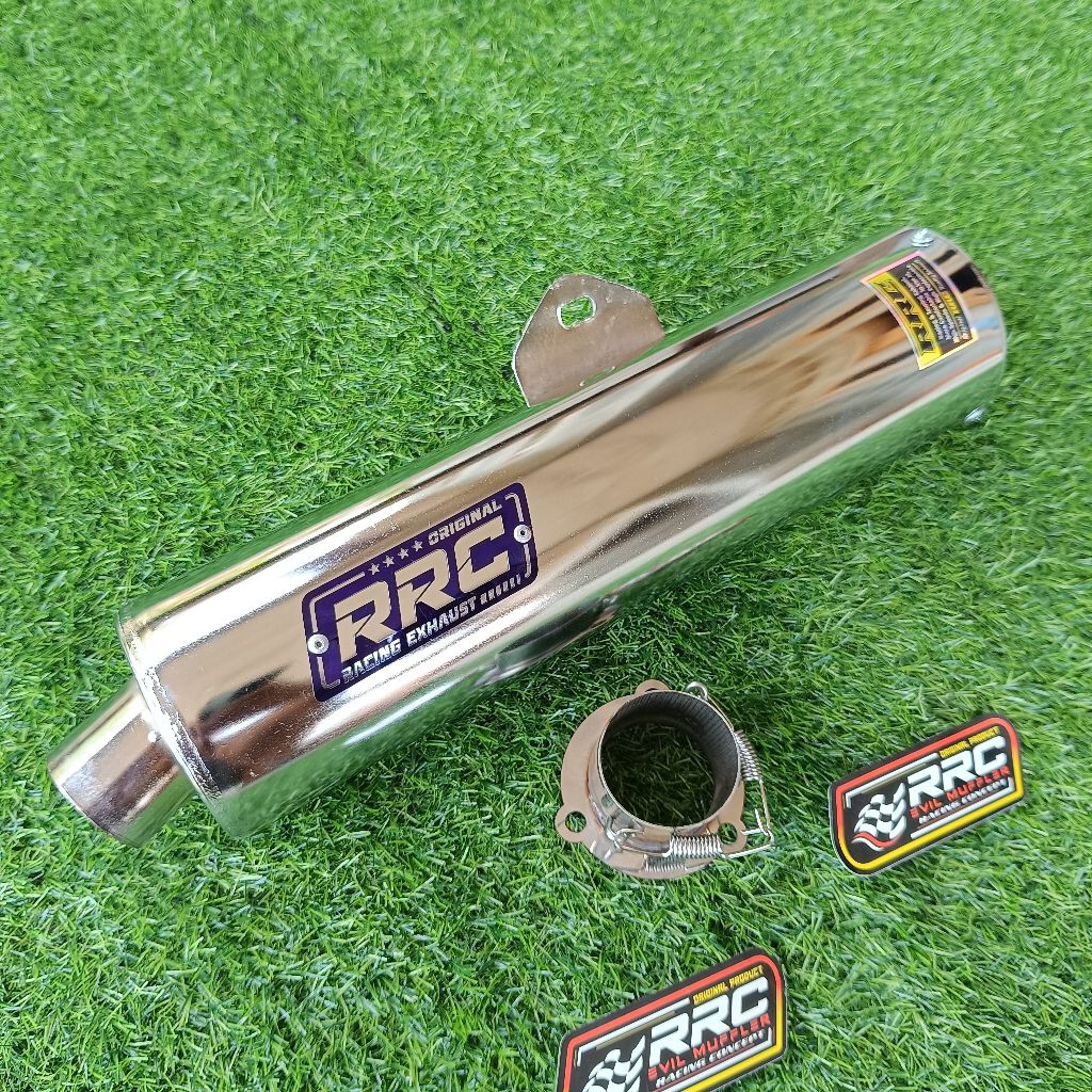 NEW slincer knalpot ckd satria fu bobokan original RRC emblem blue laser plus adaptor inlet 50