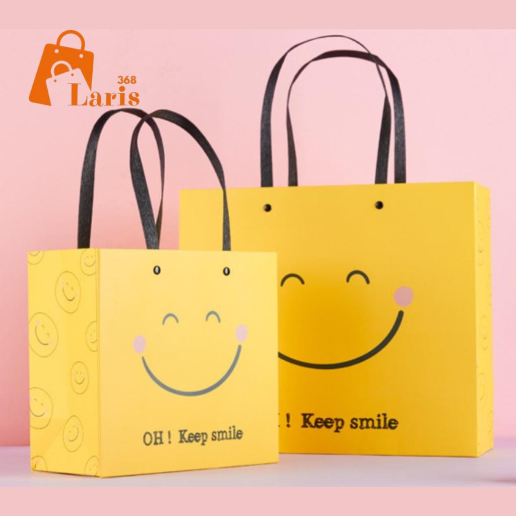 

Laris368 Premium Paperbag Paperbag Tas Kado Kuning Smile Kantong Tebal Gift Bag Lucu Unik Import