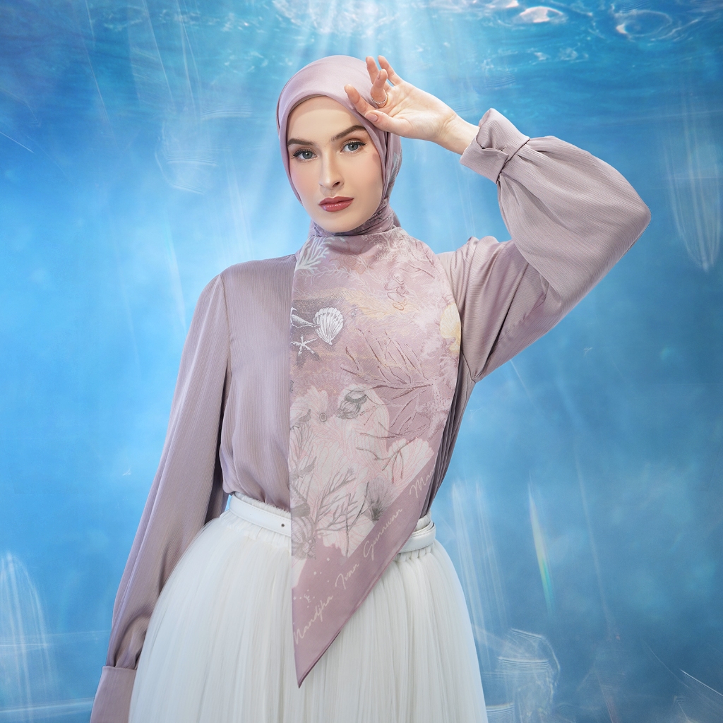 Hijab Segi Empat Ocean Pink By Ivan Gunawan Ori