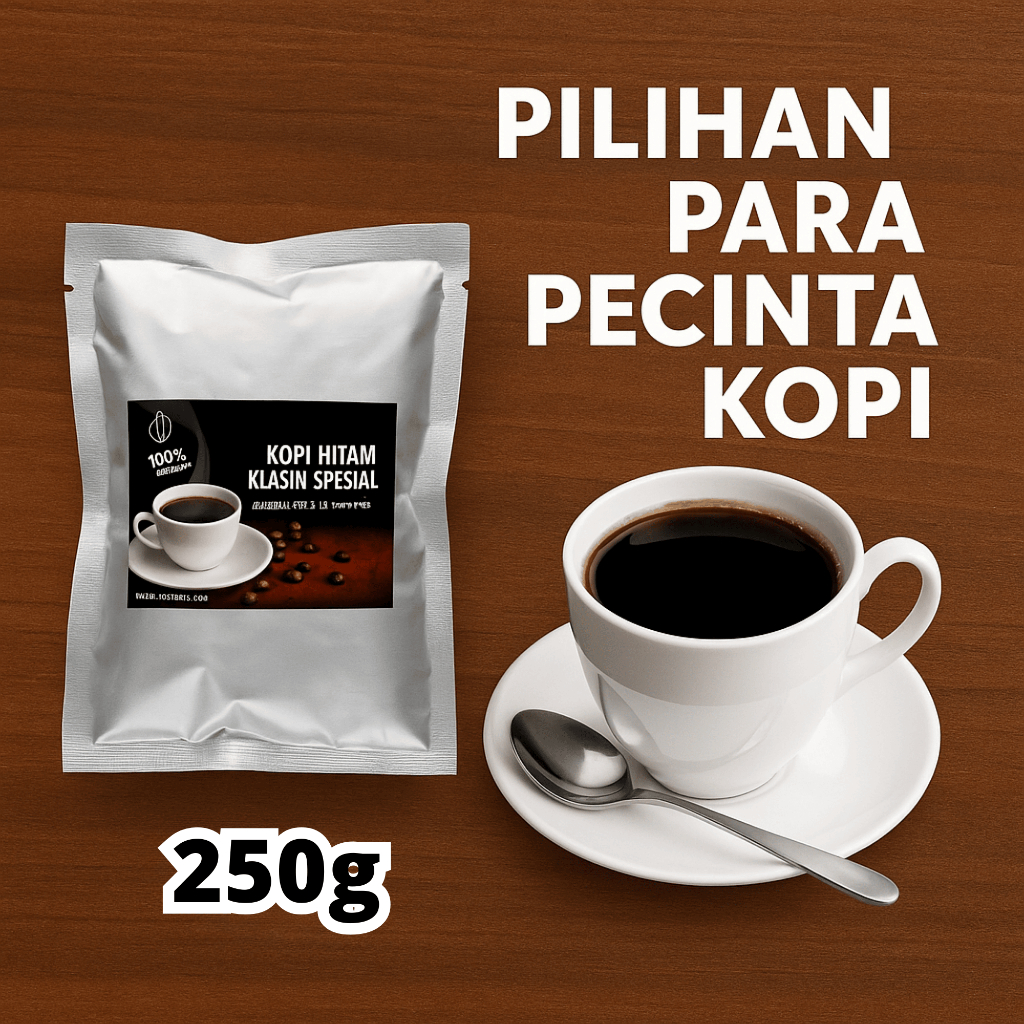 

Kopi Bubuk Hitam Robusta Spesial 250g