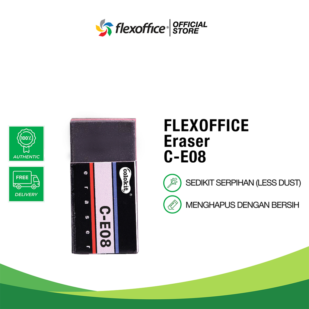 

FLEXOFFICE ERASER C-E08 penghapus boxy bersih murah sekolah pelajar murid ujian tanpa residu