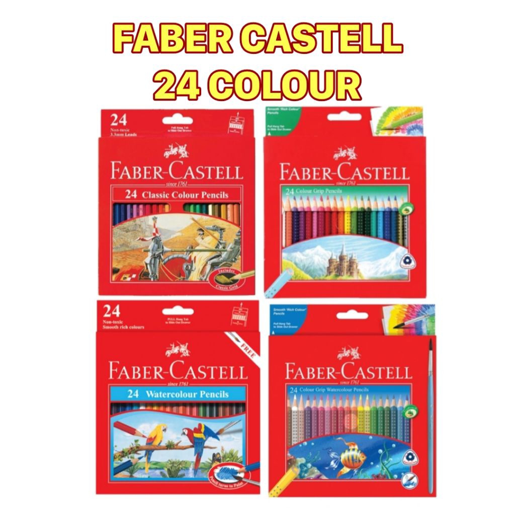 

FABER CASTELL Pensil Warna 24 Warna Panjang Pencil Colour 24 Colours