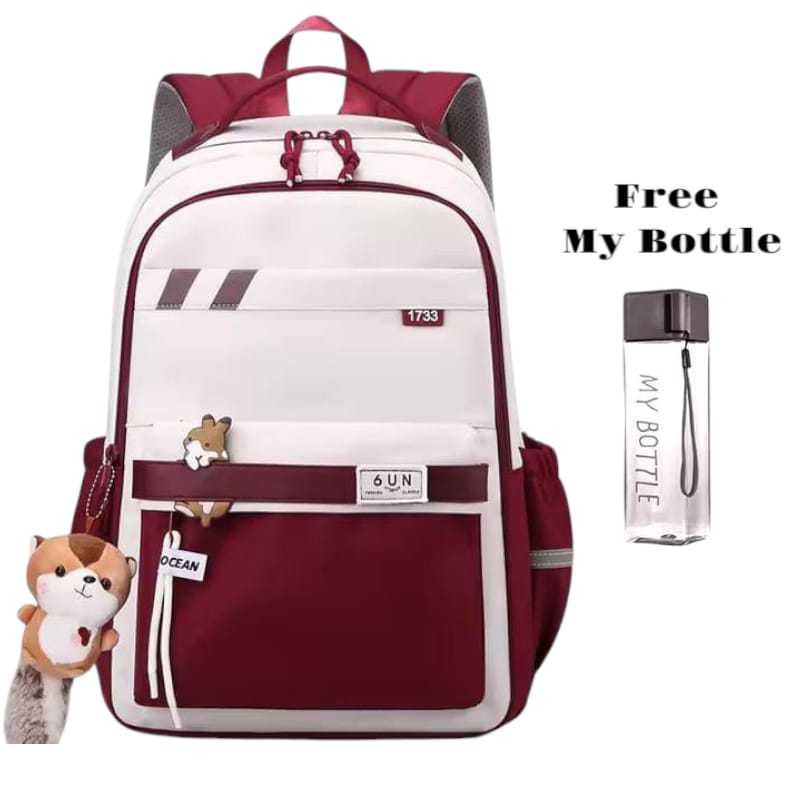 Tas Ransel Sekolah Anak Remaja Dewasa Cewek Cowok SD SMP SMA Kuliah Laptop Import Premium Warna Crea