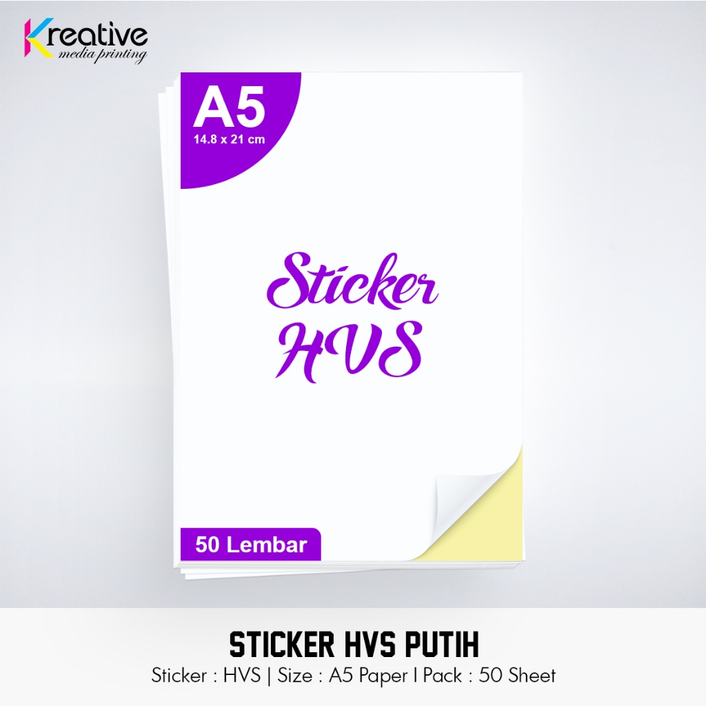 

Stiker HVS Putih (A5 / 1 pack = 50 lbr)