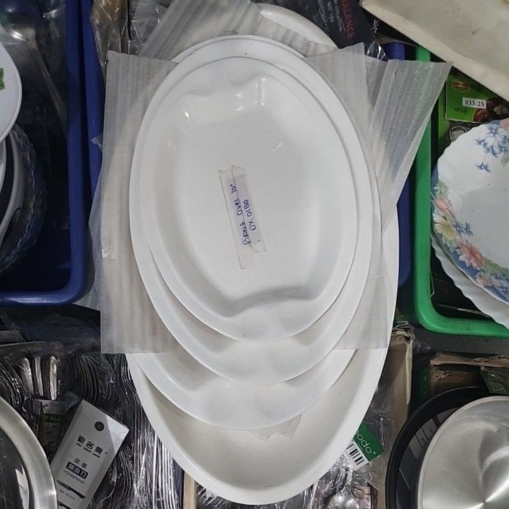 Piring Oval Keramik Pyramid Piring saji ikan piring unik Piring Sayur Oval Piring Cafe