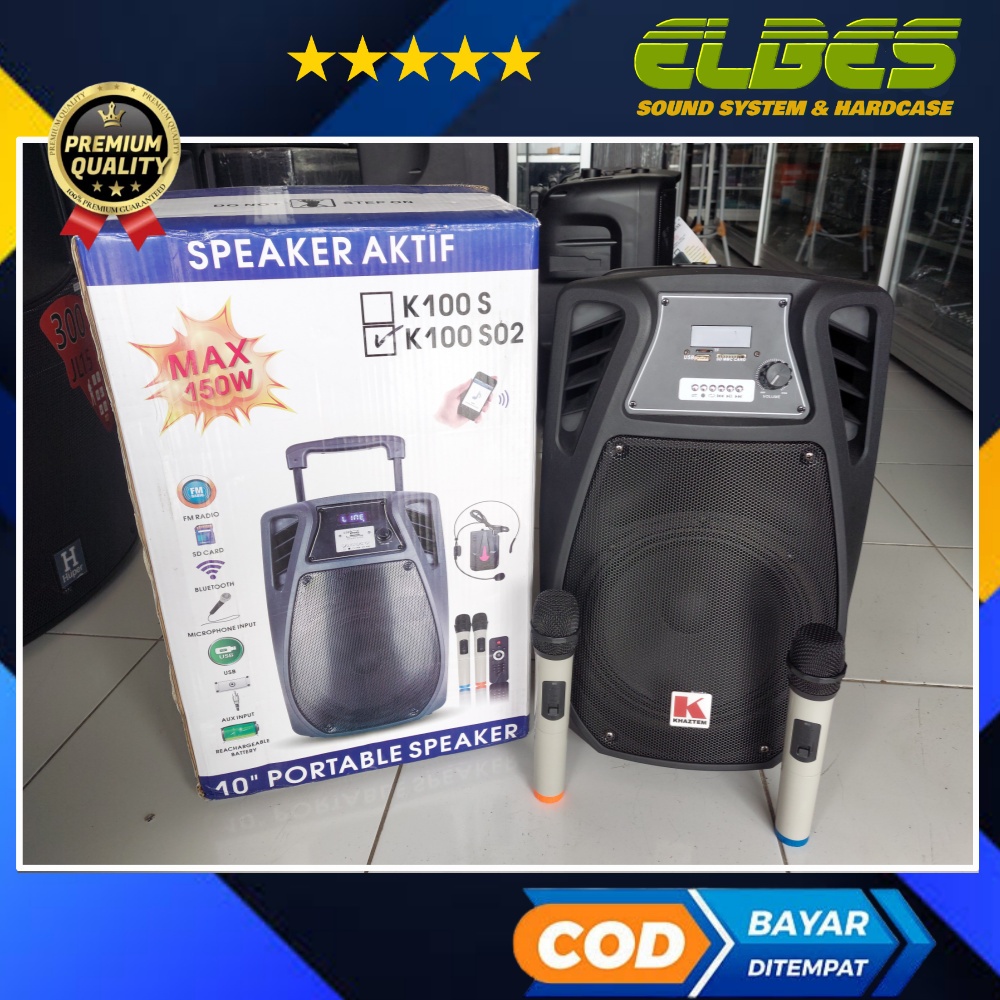 Speaker aktif portable 10 inch KHAZTEM speaker meeting wireless bluetooth