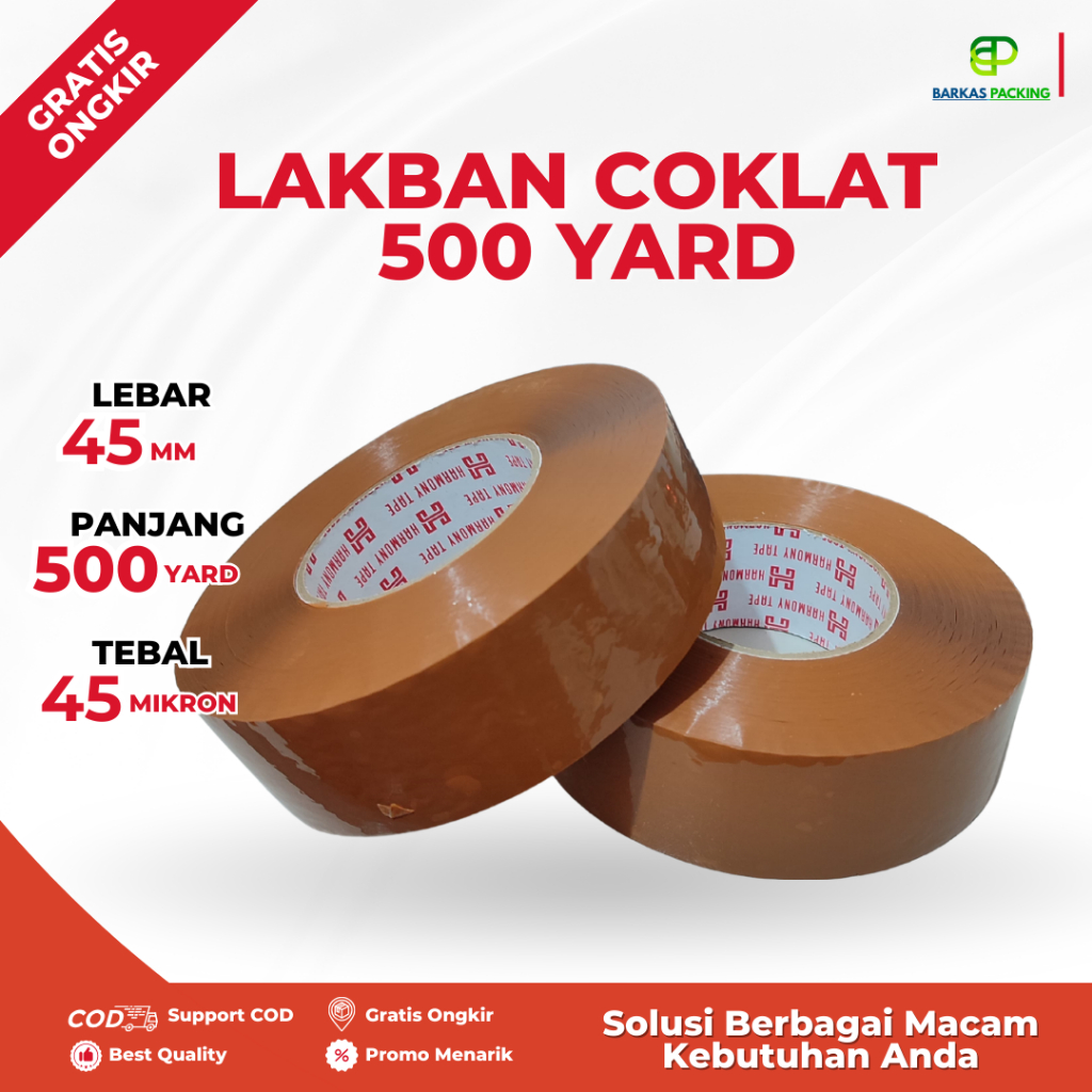 

Lakban Coklat Tebal 500 Yard - Berkualitas Tebal 45 mm Lakban Coklat Serbaguna