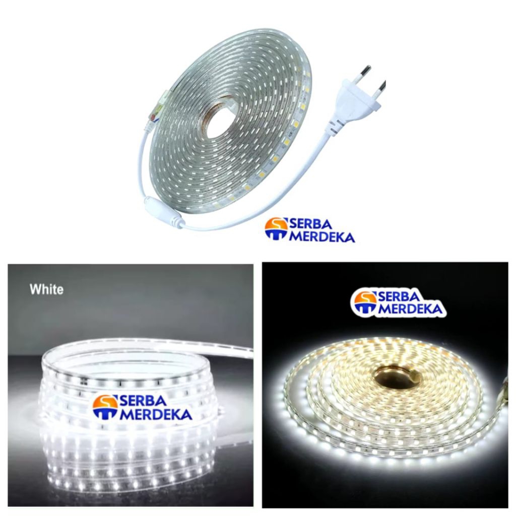 Lampu LED STRIP PUTIH SELANG 2835 220v RGB Inclaude Soket