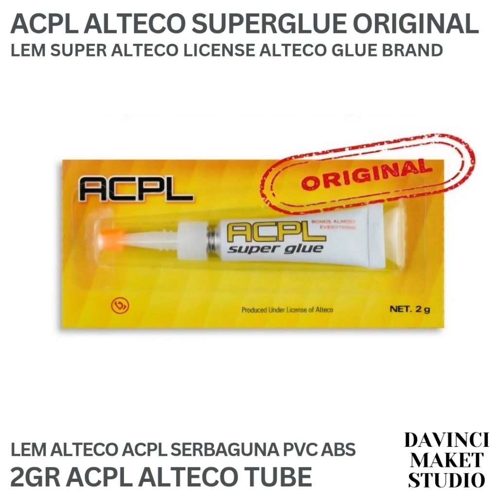 

(ACPL) Lem Alteco ACPL 2gr - Lem Quick Strong Tube Original Epotec Untuk PVC ABS Plastik Akrilik Balsa Serbaguna