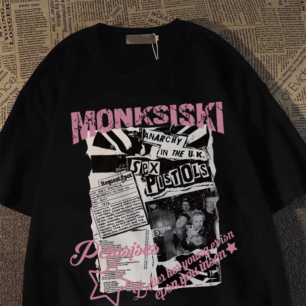 TINY Tshirt Oversize Baju Kaos Pria Distro Original 100% Tebal Tren hip hop jalanan Amerika baju kao