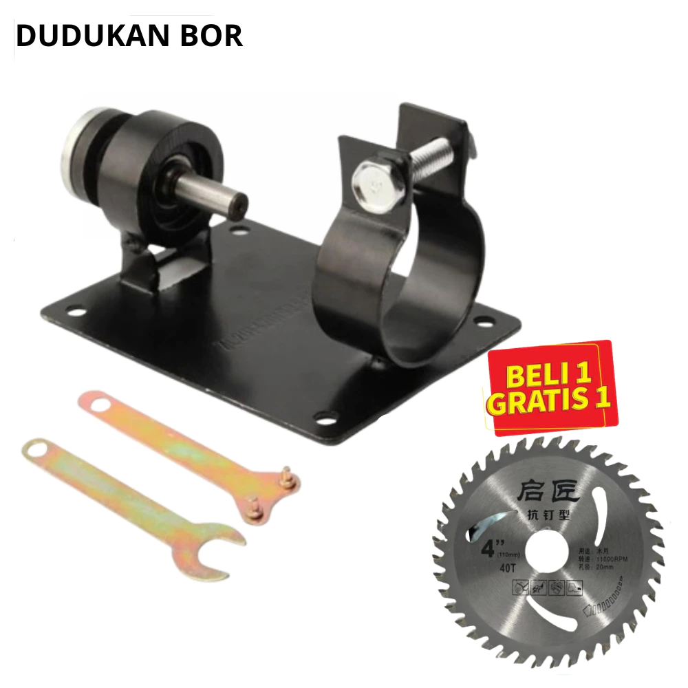 Dudukan Bor Tangan Jadi Gerinda Dudukan Gergaji Meja Adaptor Stand Holder Dan Mata Potong Kayu 4"
