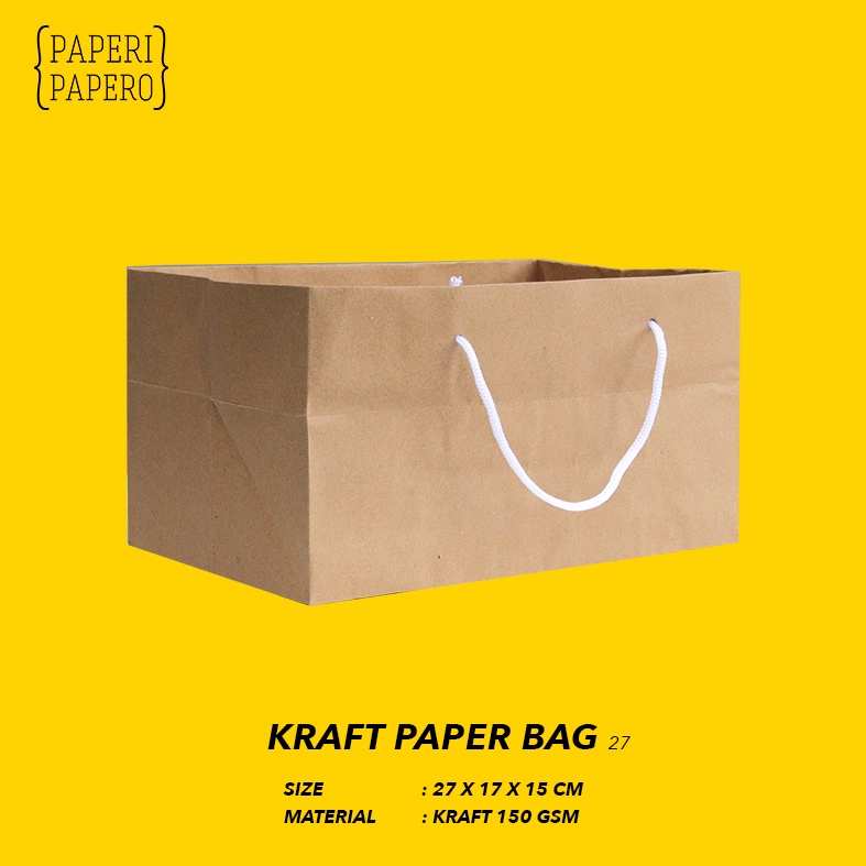 

Paper Bag / Shopping Bag Coklat untuk Kue & Bingkisan - 27x17x15 cm (1 Pcs)