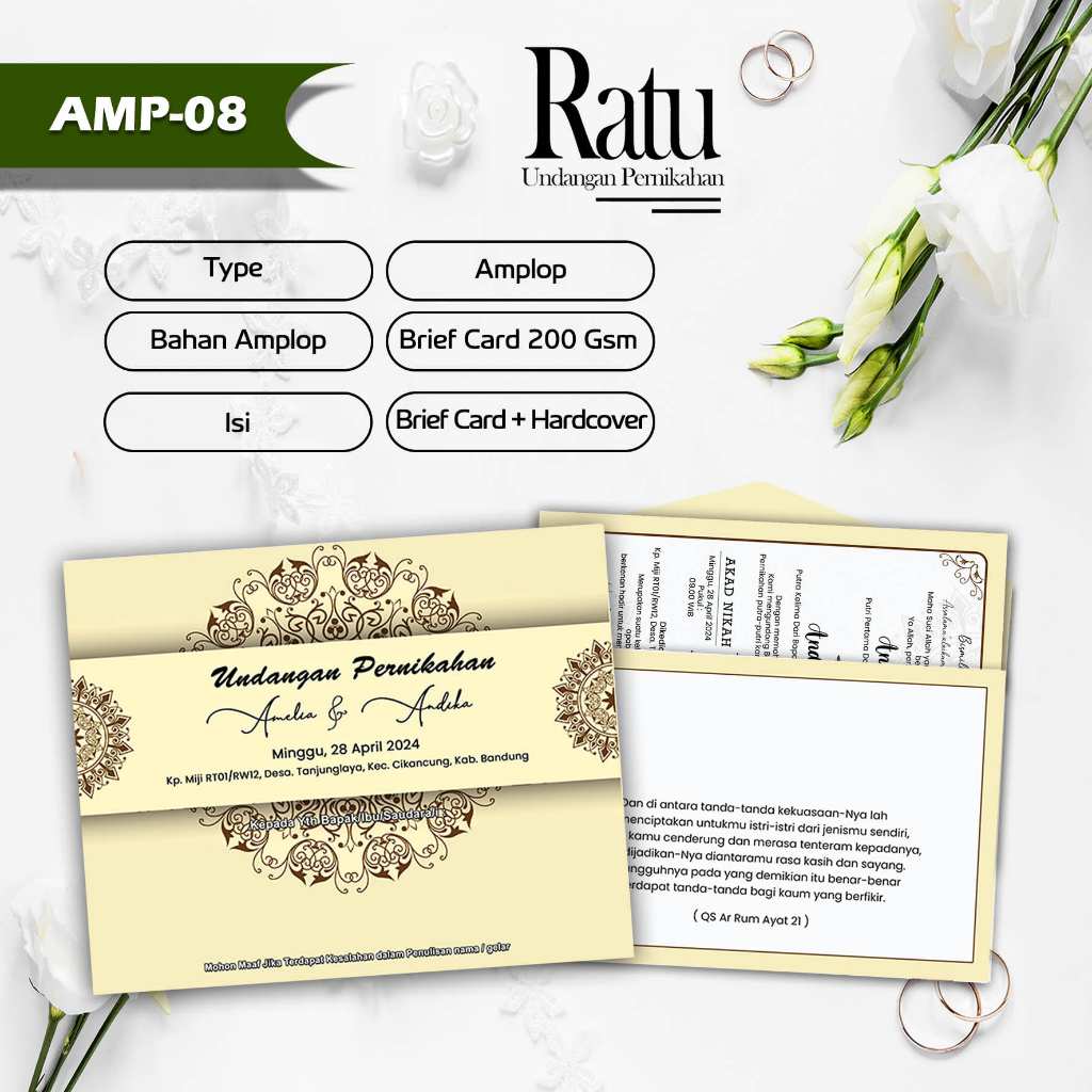Undangan Pernikahan Amplop Hardcover dan Softcover, Undangan Nikah, Undangan Mewah, Undangan Premium