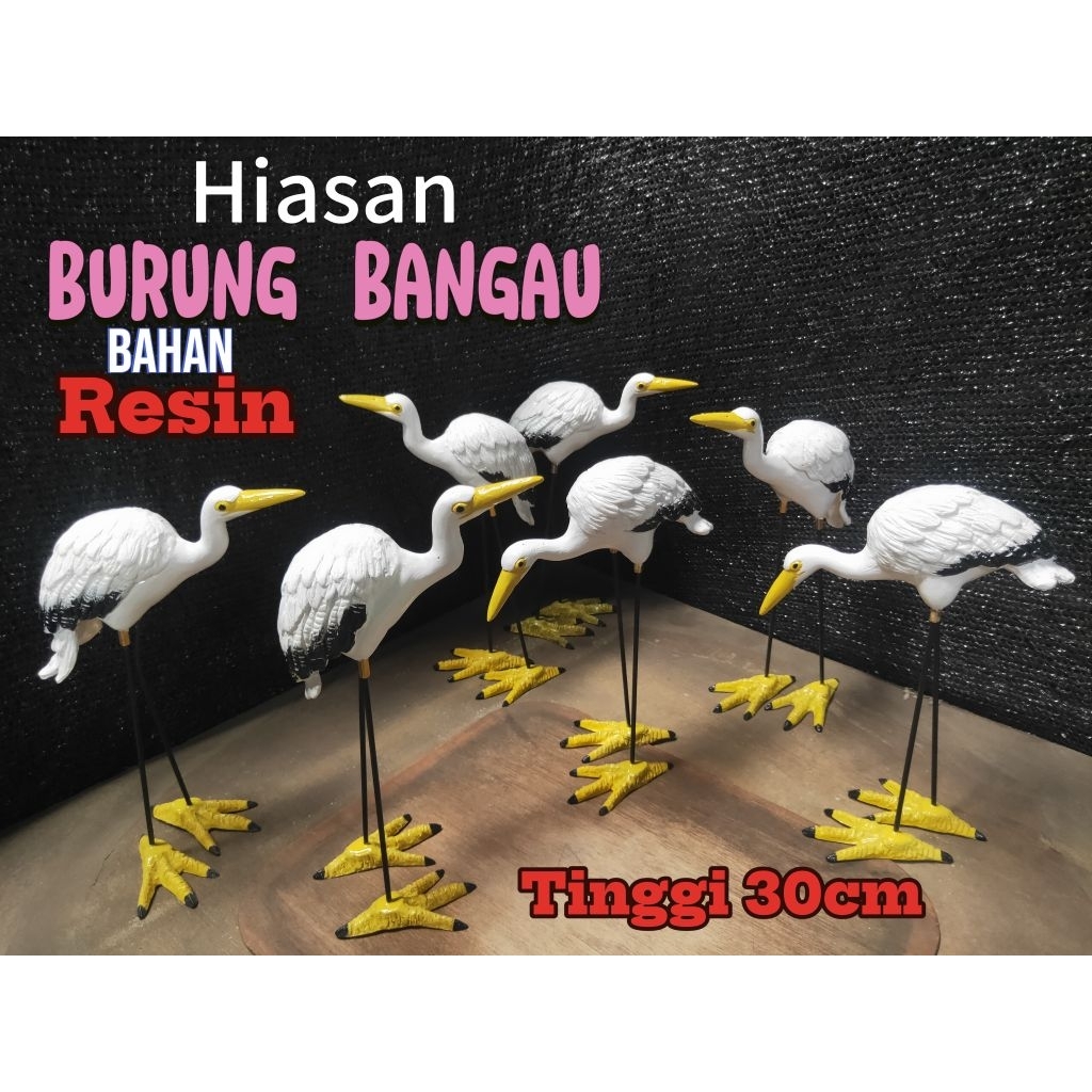 Hiasan Taman/Kolam Patung Burung Bangau