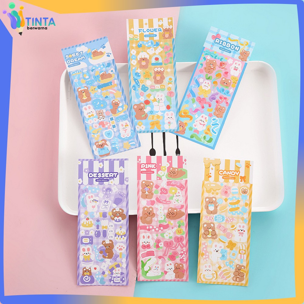 

Stiker Motif Anti Air Cute Hologram Decoration / Stiker Beruang Kelinci / Sticker Waterproof Kartun Bear Rabbit Korea Tinta Berwarna C1107