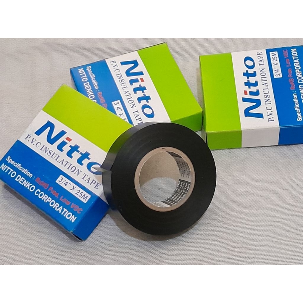 SOLASI NITTO,LAKBAN HITAM,ISOLASI HITAM.MEREK NITTO ASLI TEBAL DAN LEBAR