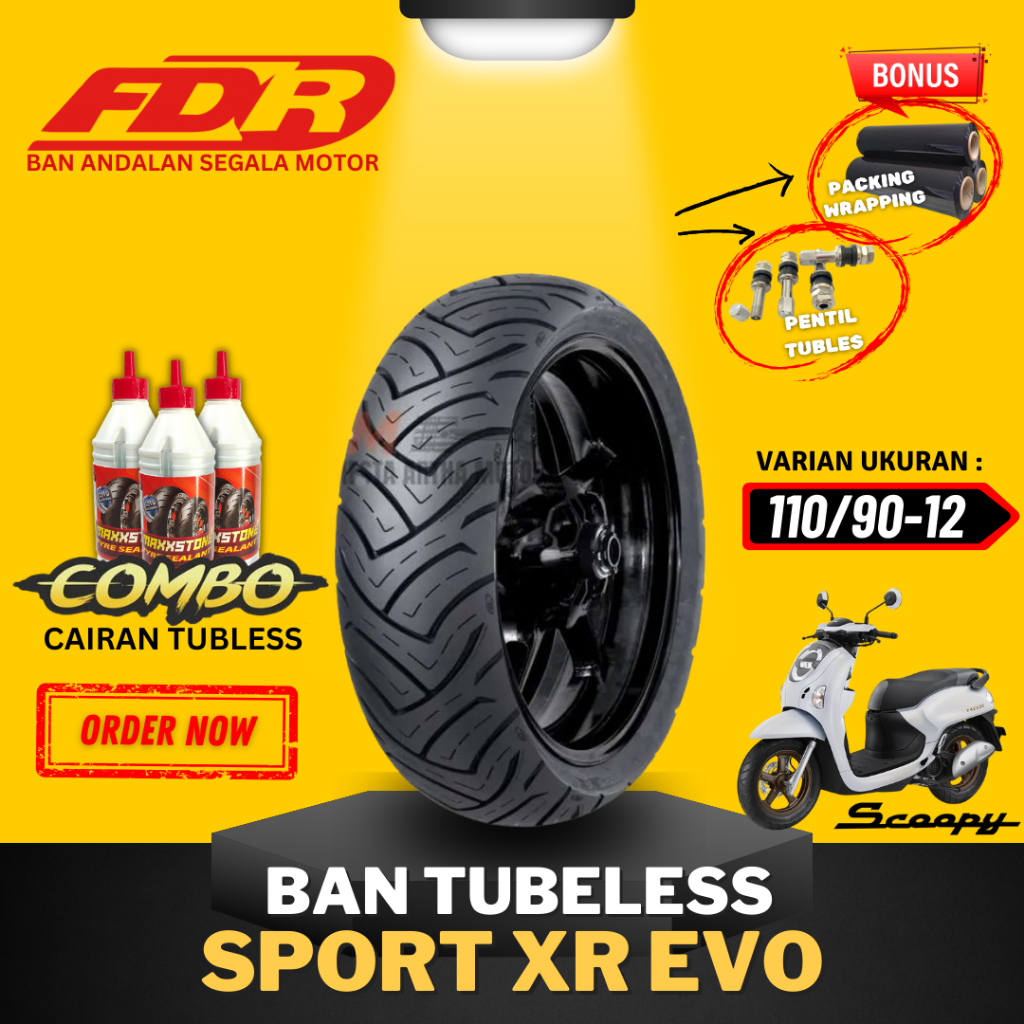 [READY COD] BAN FDR XR EVO RING 12 /  BAN FDR XR EVO VESPA SCOOPY ( 110/90-12 )  / BAN SCOOPY FREEGO