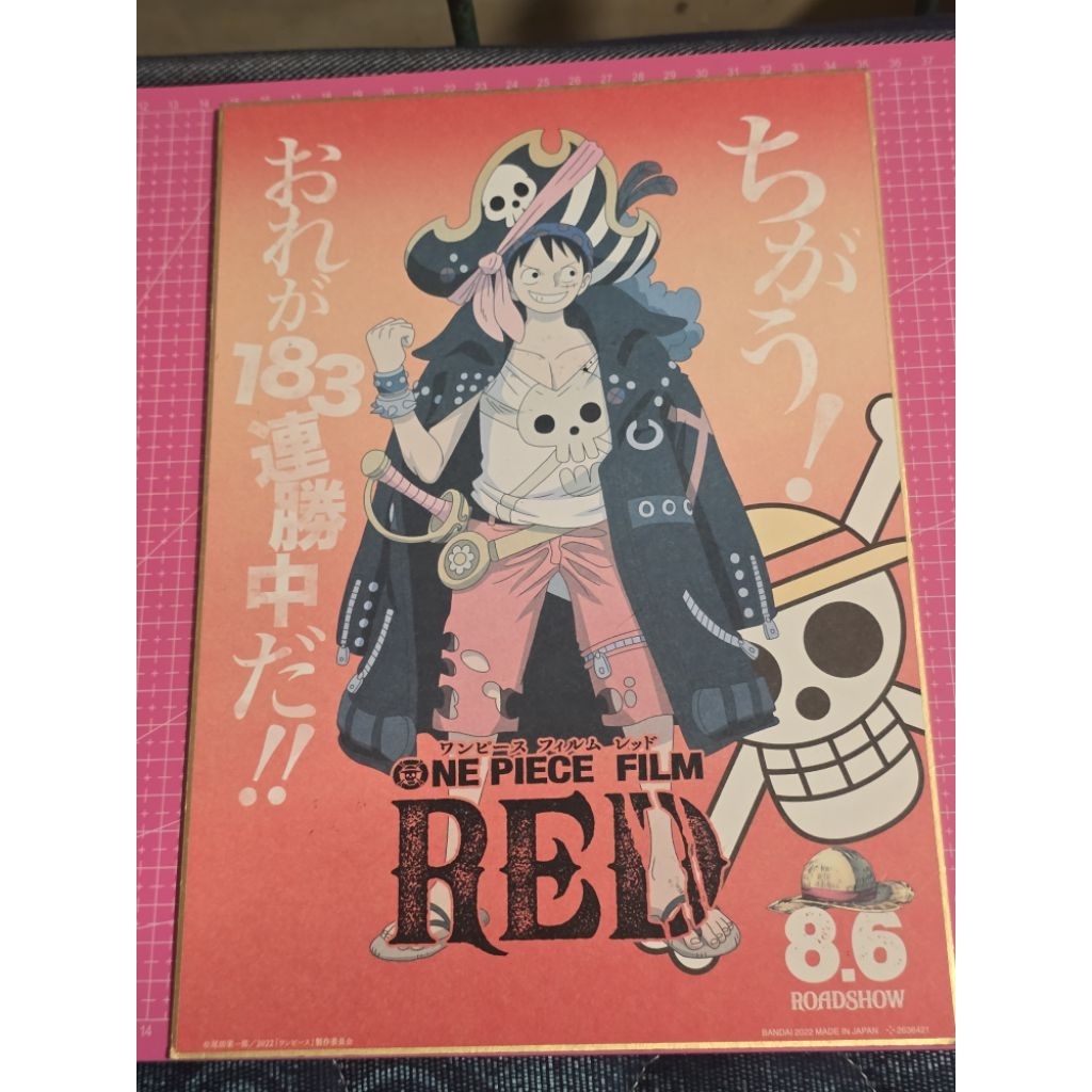 one piece film red visual poster shikishi minus menguning official merchandise
