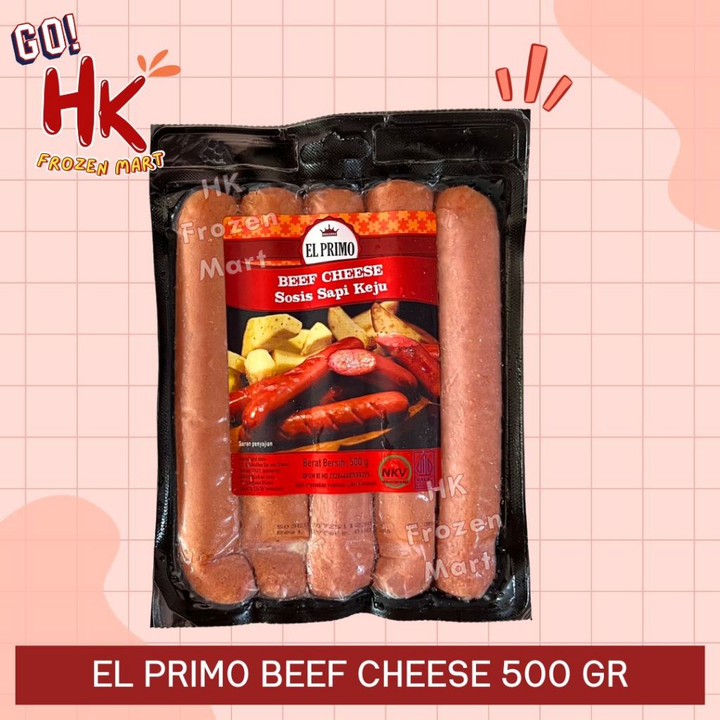 

Sosis El Primo Beef Cheese 500gr | Sosis Sapi Keju Viral | Sosis Indomaret Elprimo HK FROZEN MART