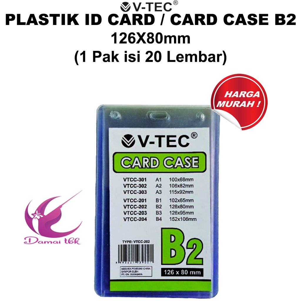 

(1 pak Isi 20 Lembar) Plastik ID Card B2 / Card Case B2 (126x80mm)