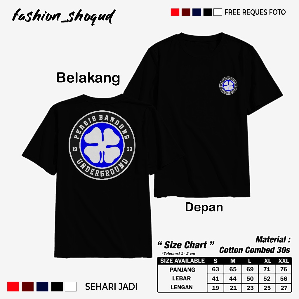 Tshirt - Kaos PERSIB BANDUNG UNDERGROUND Unisex