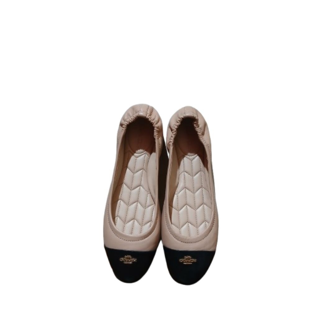 Flat Shoes Co*ch Blushy Black Cap-Toe Wanita Second ORI