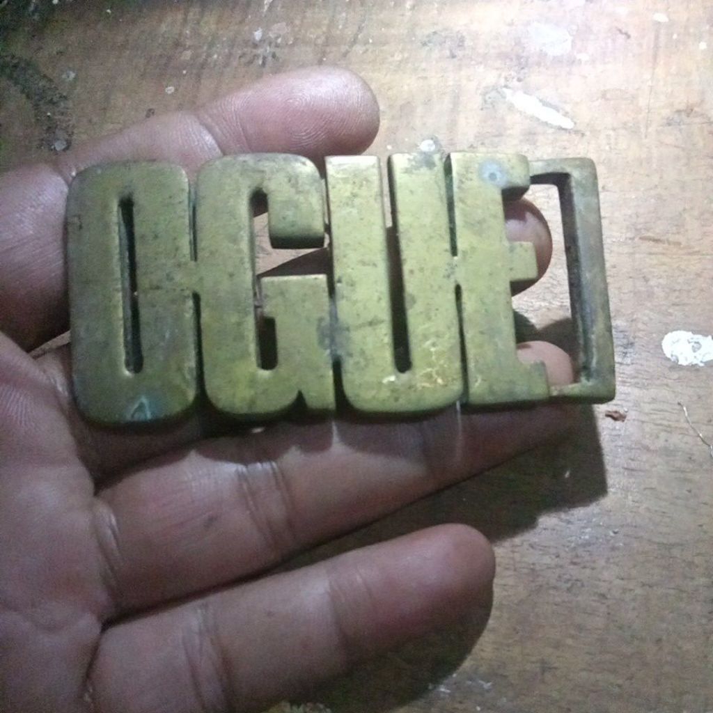 kepala gesper sabuk Kuningan OGUE vintage