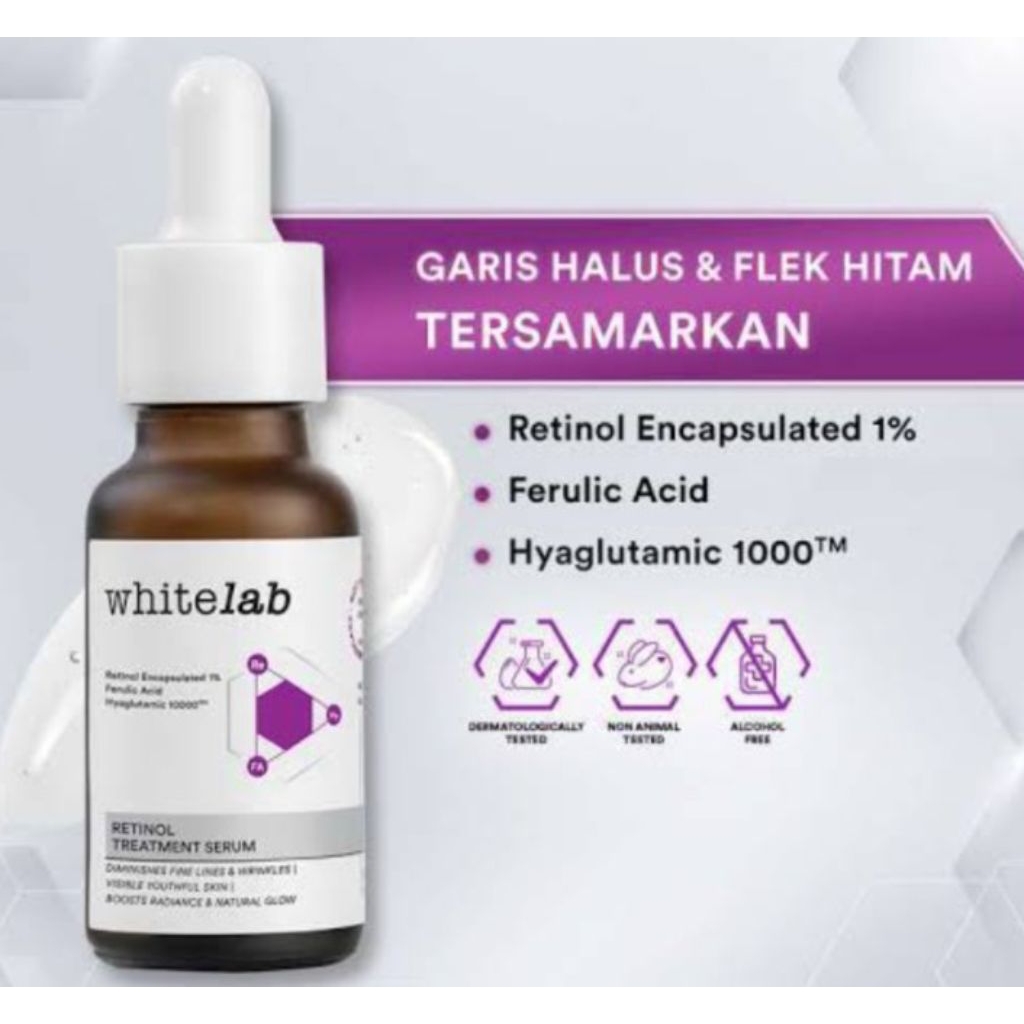 WHITELAB, WHITELAB RETINOL TREATMENT SERUM, WHITELAB SERUM UNGU, WHITELAB WAJAH, SKINCARE, SERUM WAJ
