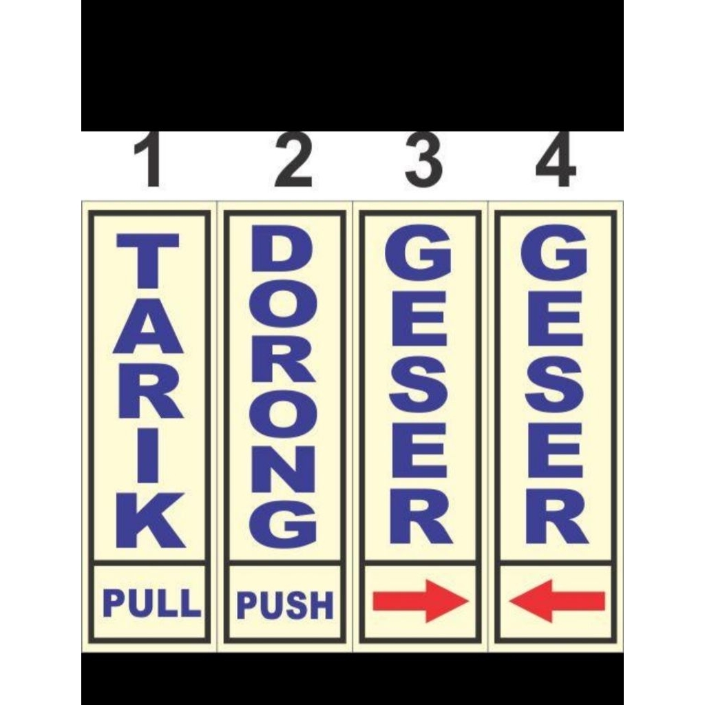 

sticker tarik dorong geser pilih no brp hrg perpcs