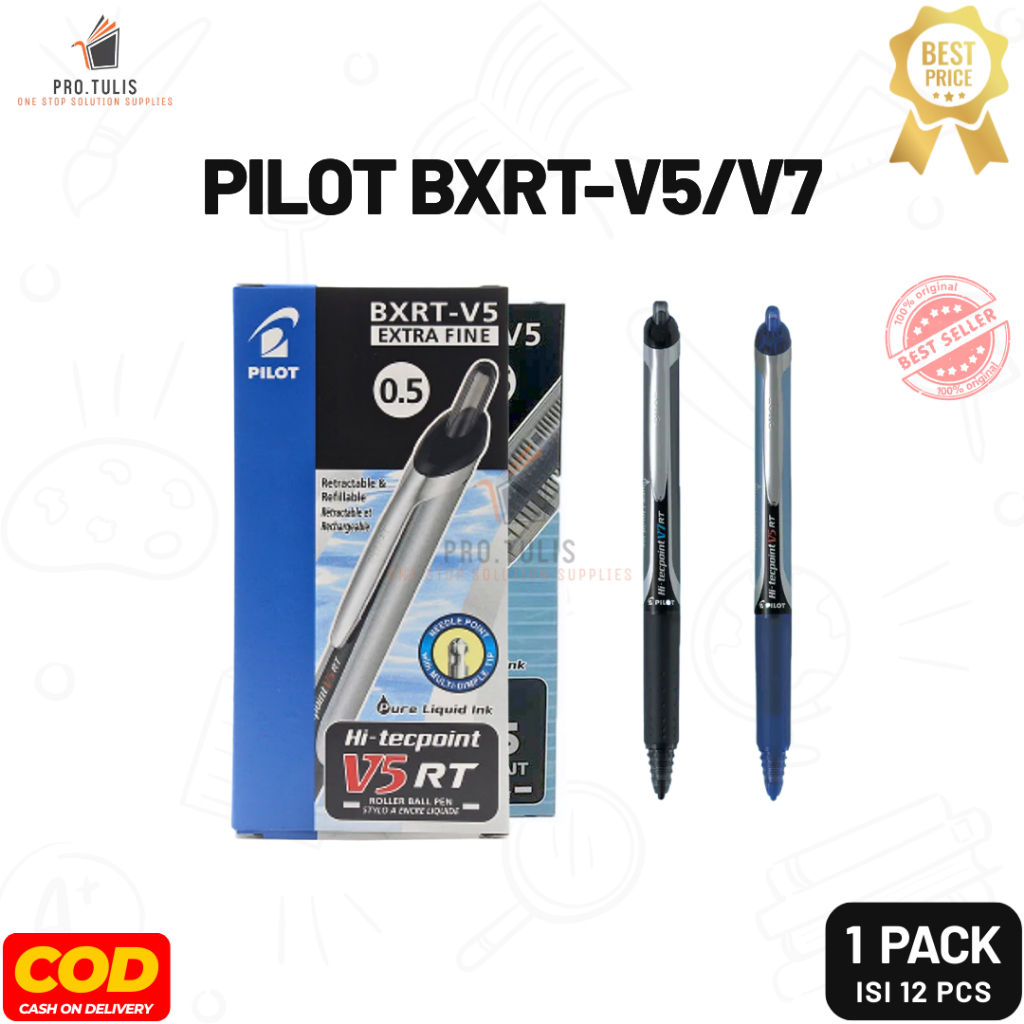 

(1 Pack) Pulpen Pilot BXRT-V5 V7 Hi-Tecpoint Rollerball Gel Pen 0.5mm / 0.7mm. ProTulis