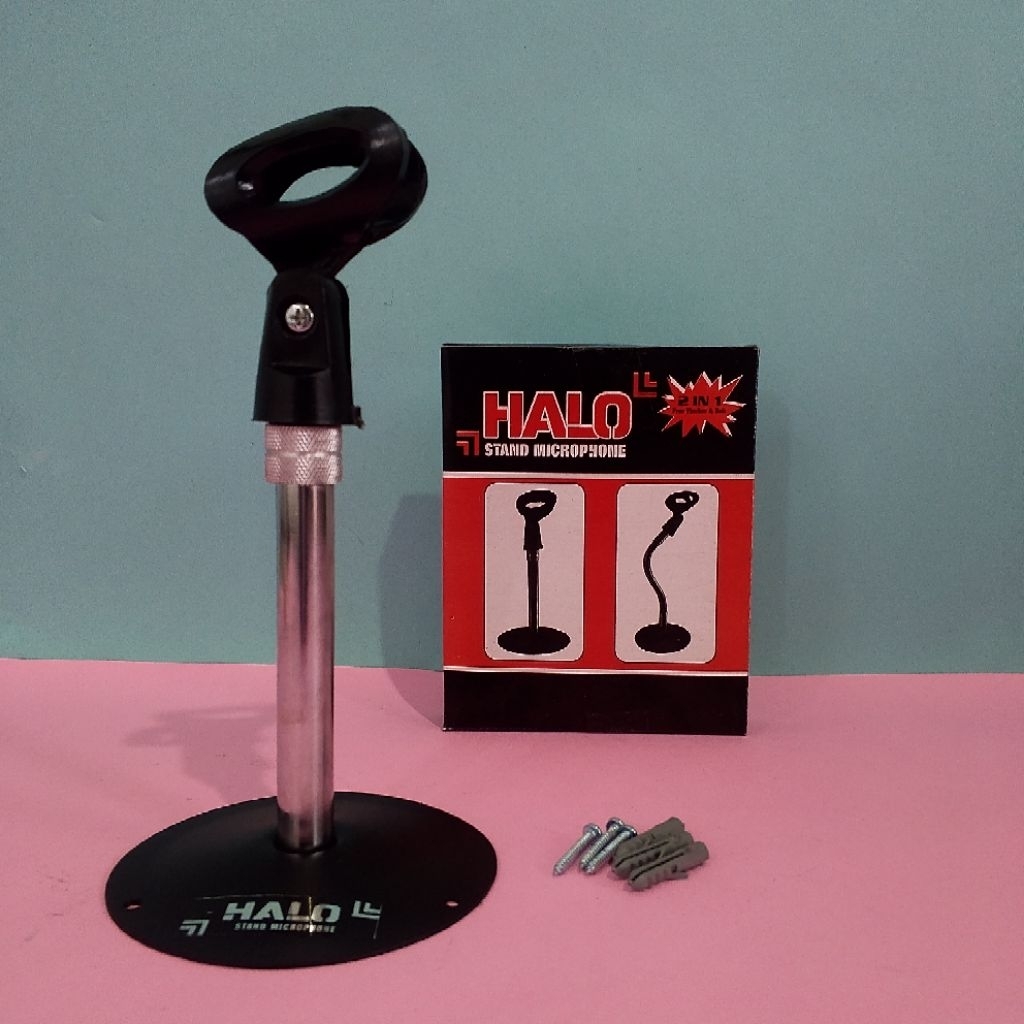 Stand Mic Dinding/Meja 12Cm+Holder Mic
