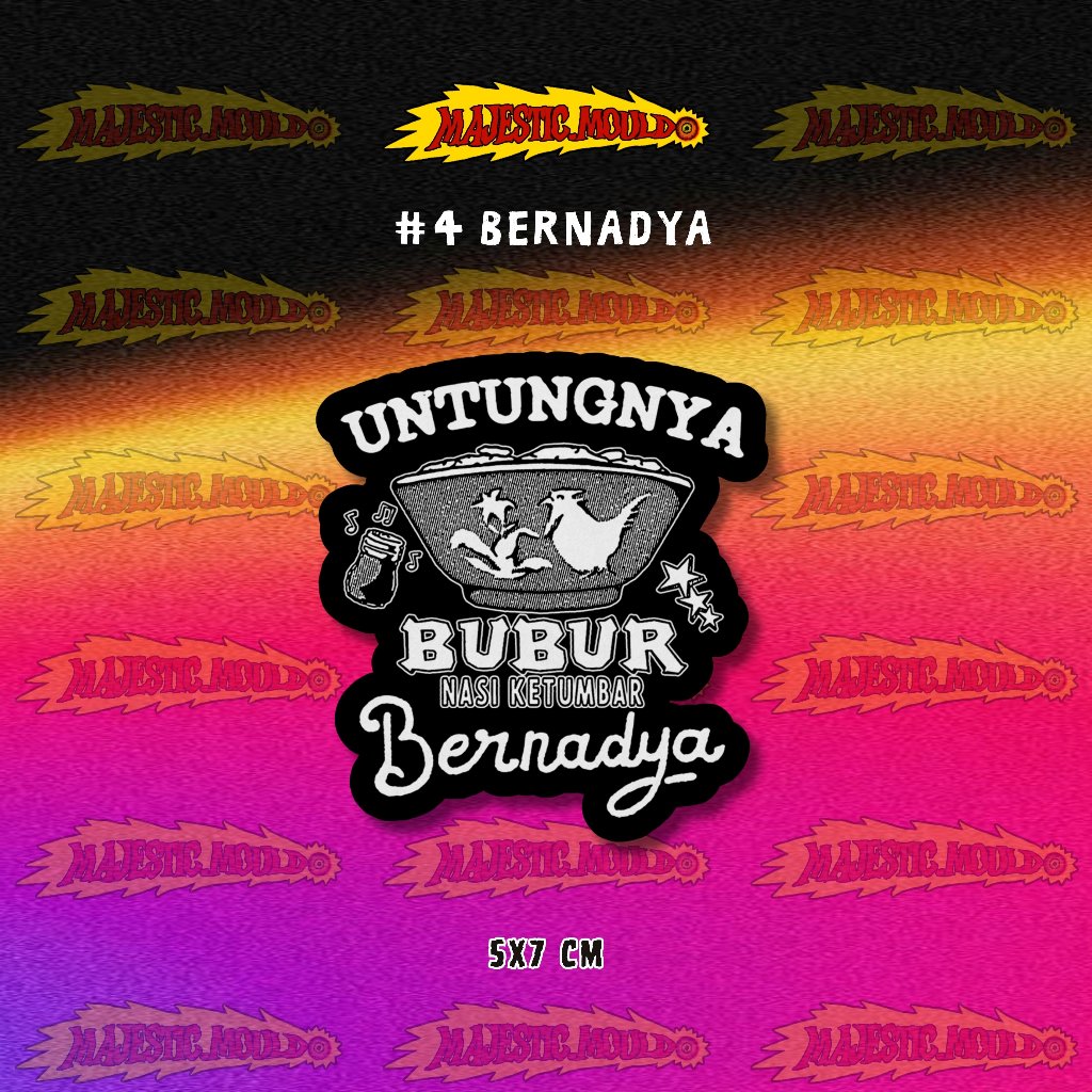 

#4 Bernadya – Stiker Band Vinyl Glossy | Tahan Air & Luntur (Laptop/Helm/Tumbler/dan media lainnya)