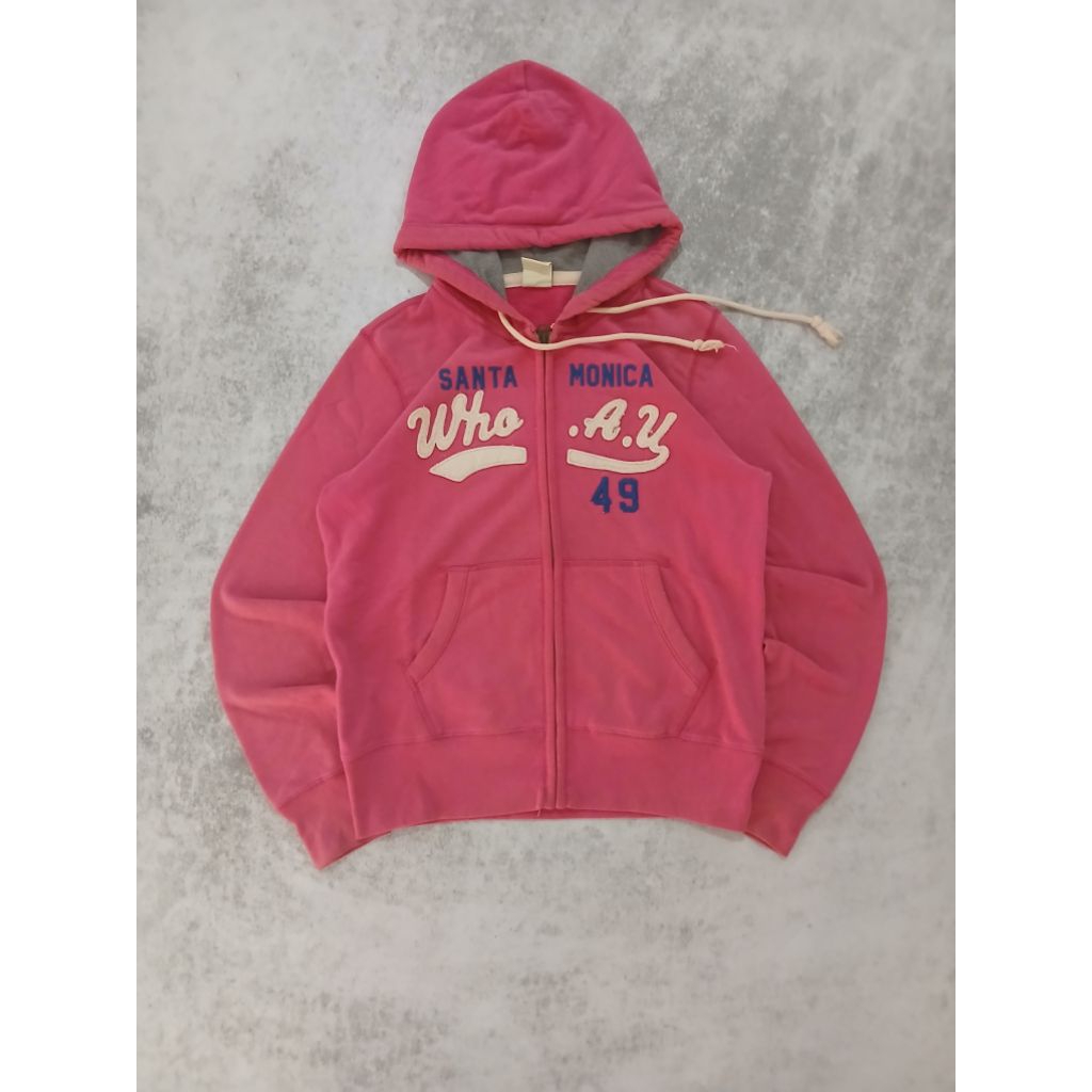 ZIPPER HOODIE WHO AU PINK SZ M