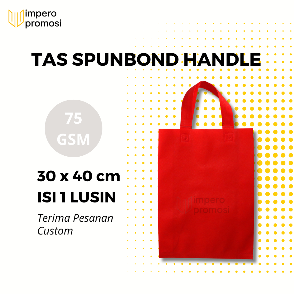 

Impero - GOODIE BAG SPUNBOND HANDLE 30x40 / Harga Satuan / Kantong Belanja Murah (Merah)